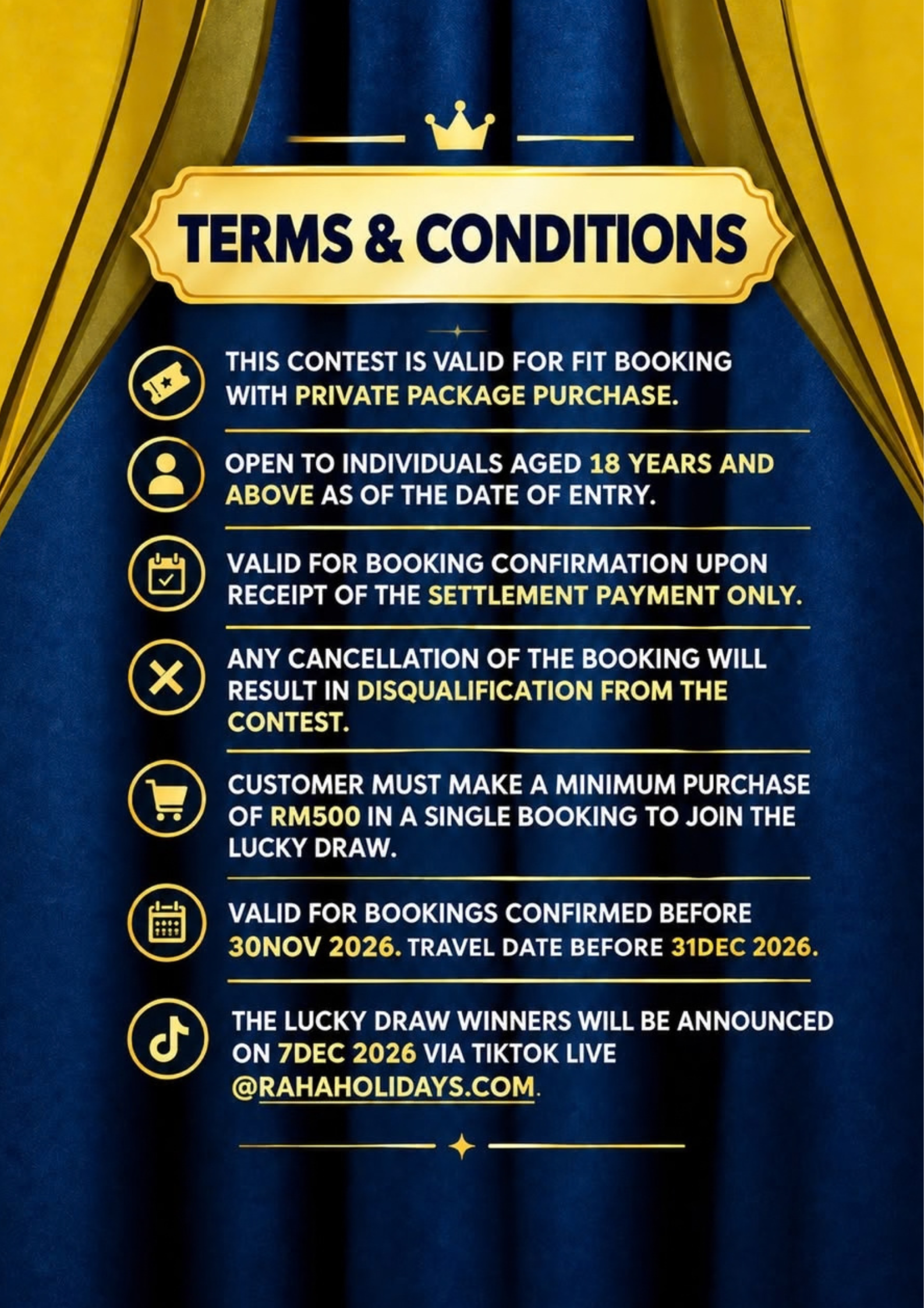 Contest terms poster supplied by the organiser